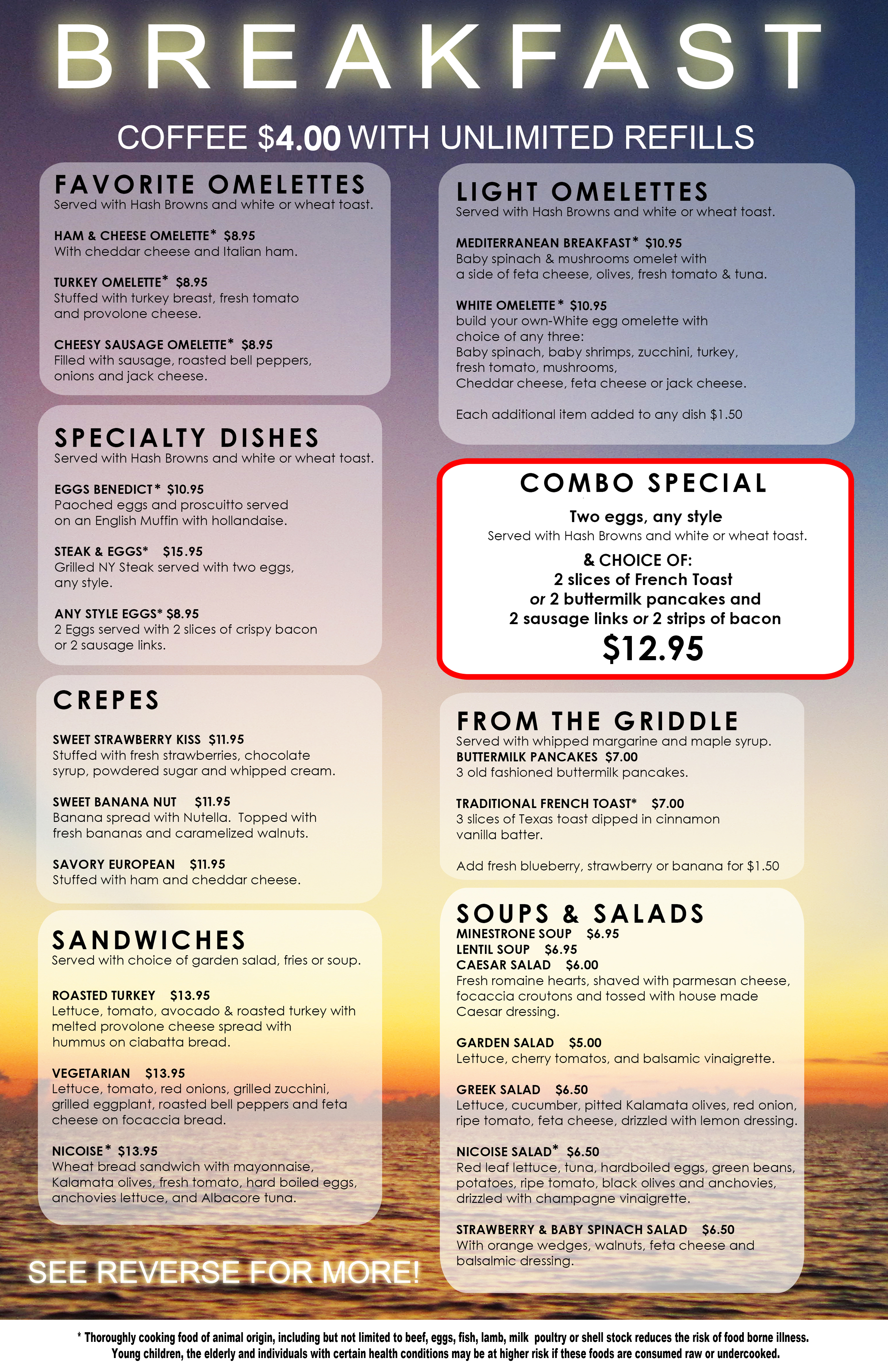 Casanova menu discount